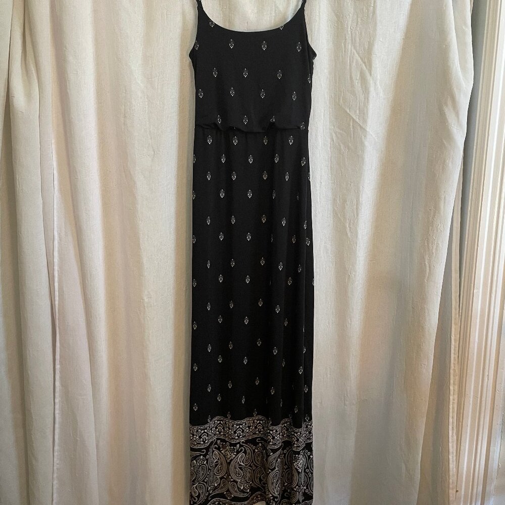 Black Patterned Maxi Dress